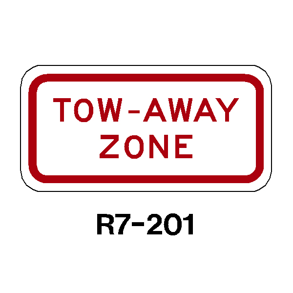 Tow Away Zone sign R7-201