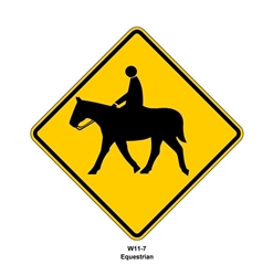  Equestrian-symbol-sign-W11-7 Equestrian symbol sign, W11-7,  Horse,Symbol-Sign, Equestrian sign, -W11-7 3M-Reflective-Yellow-Warning-Sign